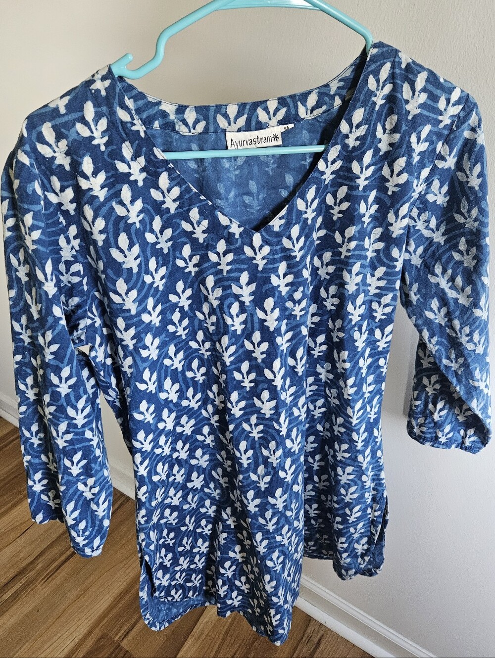 Floral Block Print Style Pure Cotton Tunic